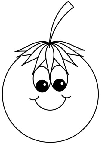 Cartoon Tomato Coloring Page